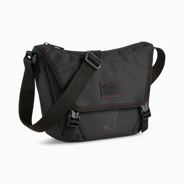 BMW M Motorsport LIFESTYLE 5L Small Messenger Bag, PUMA Black-AOP, large-MEX