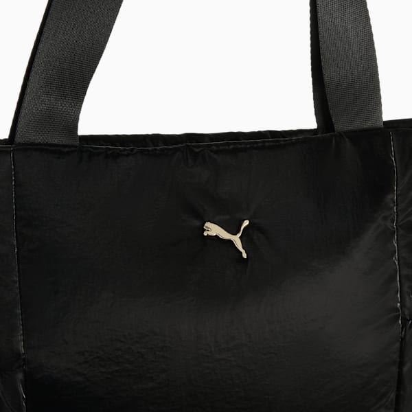 UP Shopper Bag, PUMA Black-metallic gold logo, large-ZAF