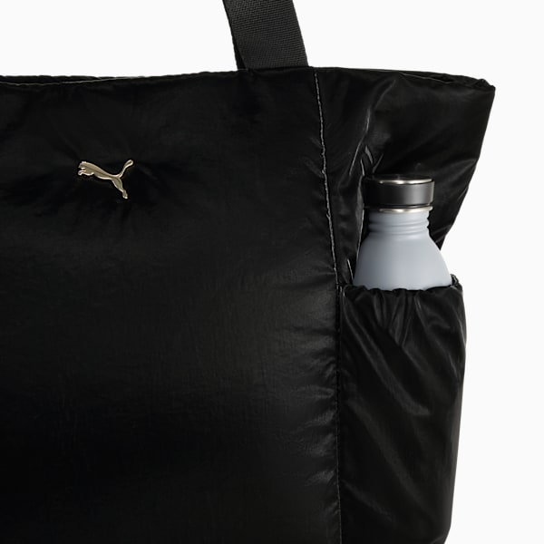 UP Shopper Bag, PUMA Black-metallic gold logo, large-ZAF
