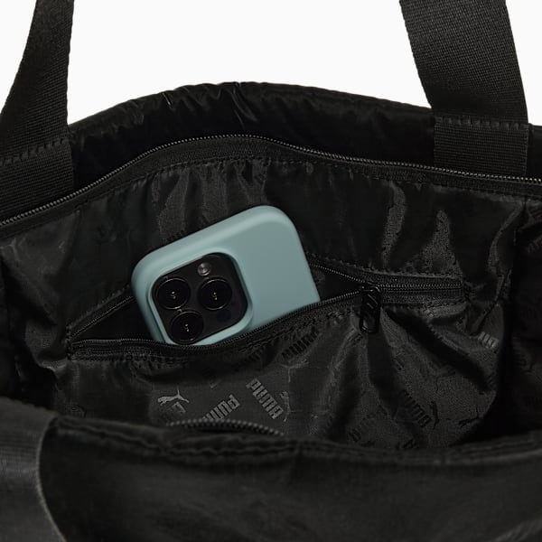UP Shopper Bag, PUMA Black-metallic gold logo, large-ZAF