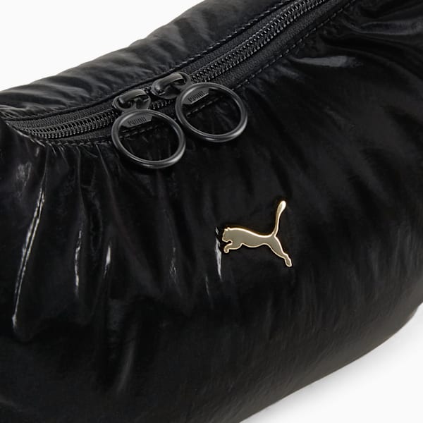 UP 5.5L Hobo Bag, PUMA Black-metallic gold logo, large-ZAF