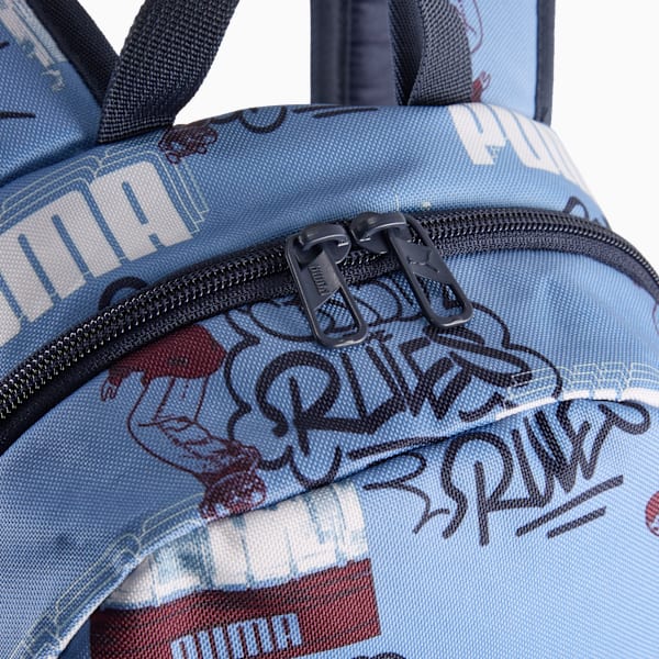 PUMA Phase Small 13L Backpack, Cool Blue-Mid 90ies AOP, large-ZAF