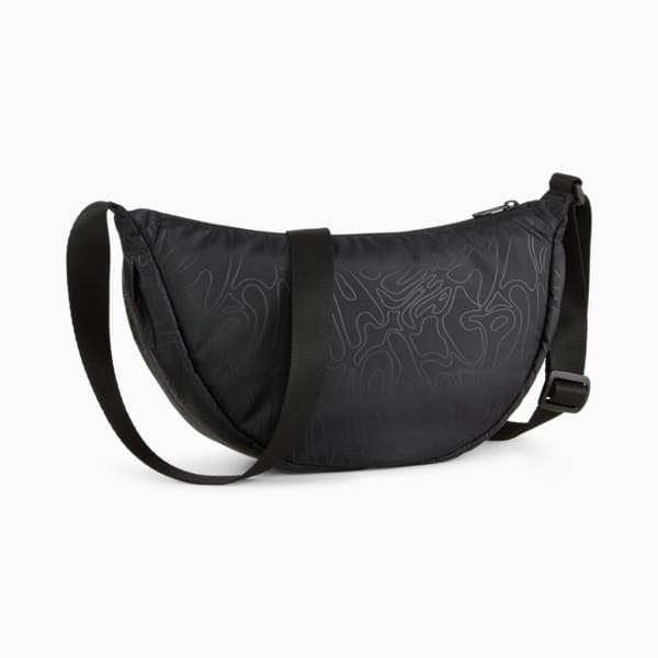 Pop 3L Half Moon Bag Women, PUMA Black-Graffiti AOP, large-ZAF