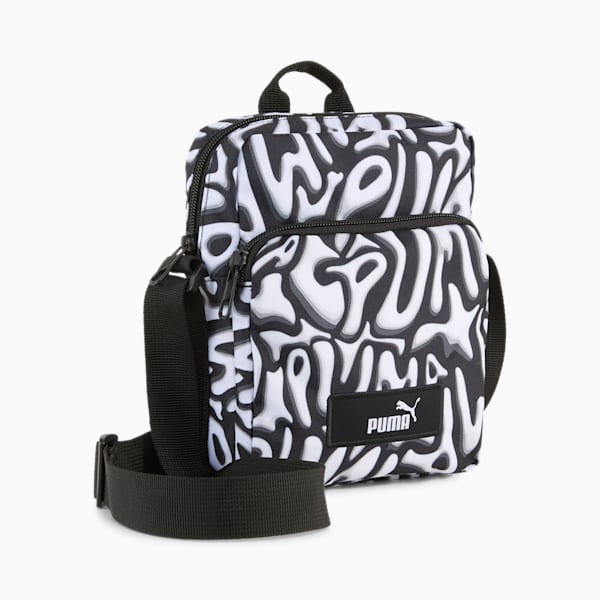 PUMA Academy Portable Bag, PUMA Black-Grafiti AOP, large-ZAF