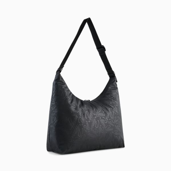 POP 7.5L Slouchy Hobo Bag, PUMA Black-Script AOP, large-ZAF
