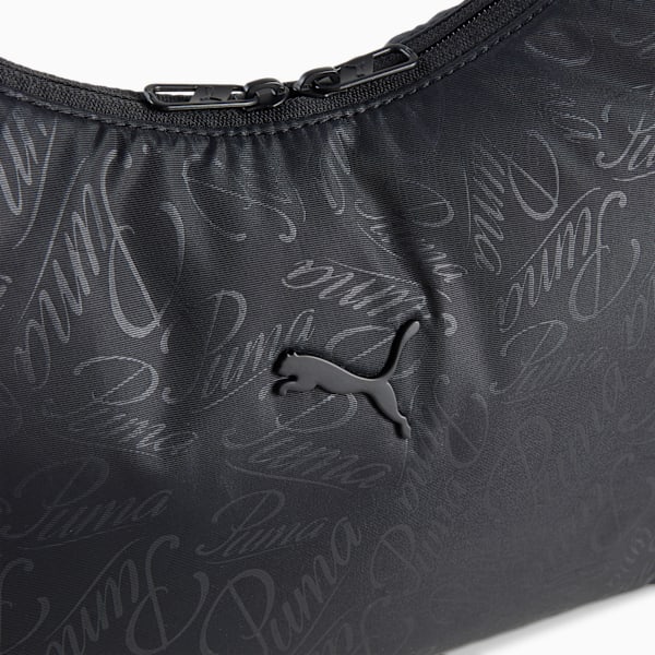 POP 7.5L Slouchy Hobo Bag, PUMA Black-Script AOP, large-ZAF
