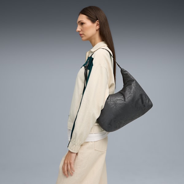 POP 7.5L Slouchy Hobo Bag, PUMA Black-Script AOP, large-ZAF