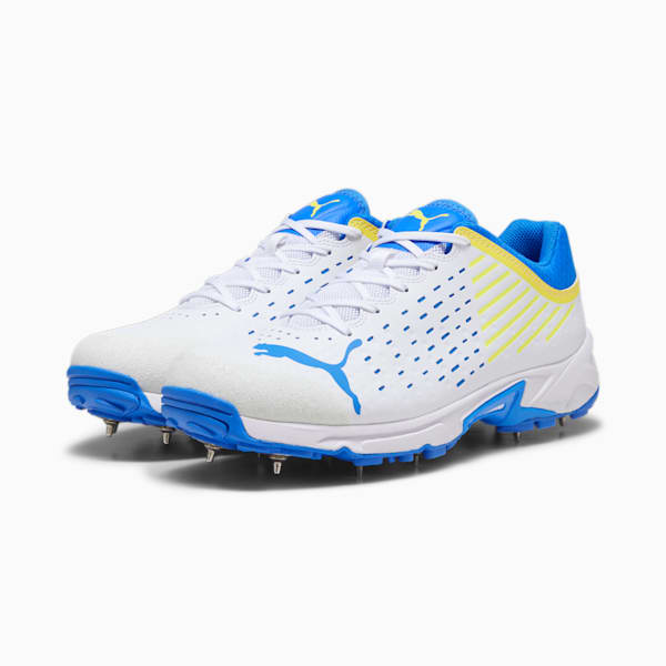 Spike 22.1 Men's Cricket Shoes, PUMA White-Ultra Blue-Yellow Blaze, large-ZAF