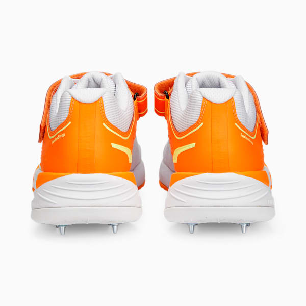 Bowling 22.1 Men's Cricket Shoes, PUMA White-Ultra Orange-Fast Yellow, large-ZAF