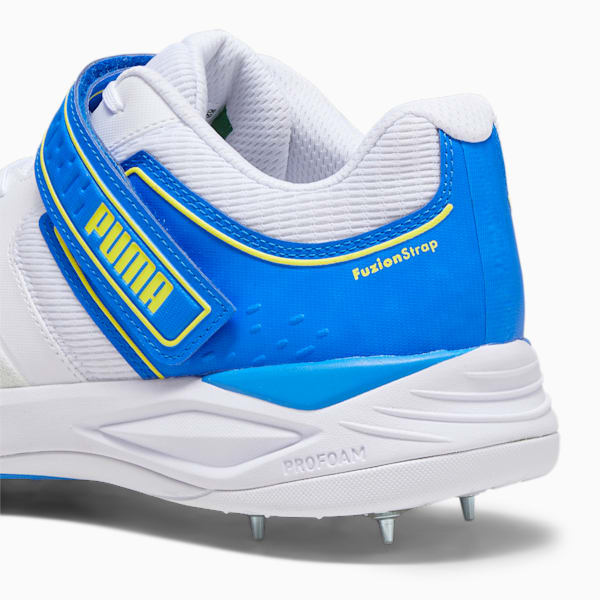 Bowling 22.1 Men's Cricket Shoes, PUMA White-Ultra Blue-Yellow Blaze, large-ZAF