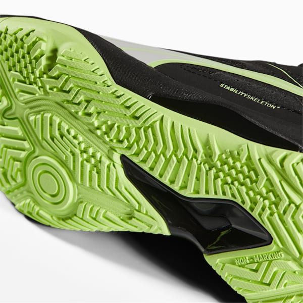 Solarstrike II Indoor Sports Shoes, Puma Black-Puma White-Fizzy Light, large-ZAF