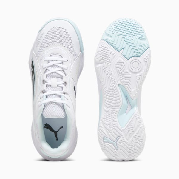Solarstrike II Indoor Sports Shoes, Puma White-Shadow Gray-Nitro Blue, large-ZAF