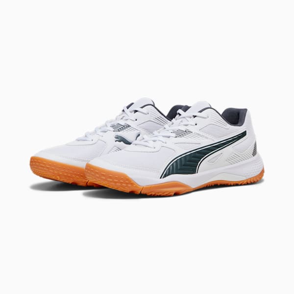 Solarflash II Indoor Sports Shoes, PUMA White-Shadow Gray-Gum, large-ZAF