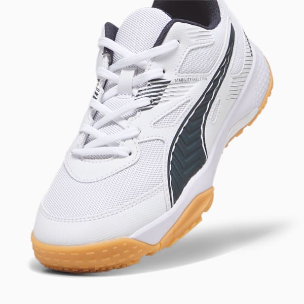 Solarflash II Indoor Sports Shoes Youth, PUMA White-Shadow Gray-Gum, large-ZAF