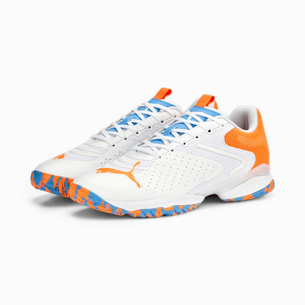 Solarattack RCT Padel Shoes, PUMA White-Ultra Orange-Team Light Blue, large-ZAF
