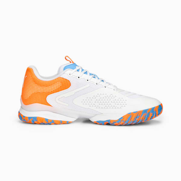 Solarattack RCT Padel Shoes, PUMA White-Ultra Orange-Team Light Blue, large-ZAF