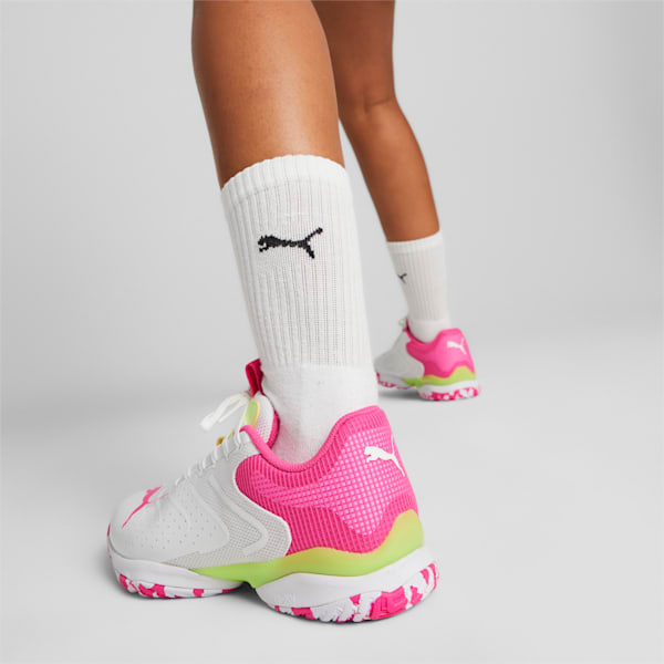 Solarattack RCT Padel Shoes, PUMA White-Ravish-Fast Yellow, large-ZAF