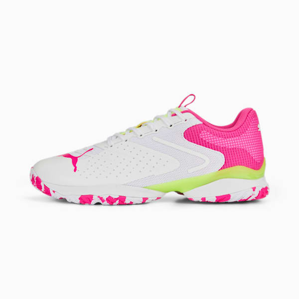 Solarattack RCT Padel Shoes, PUMA White-Ravish-Fast Yellow, large-ZAF
