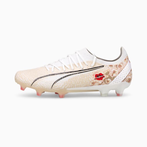 PUMA x LIBERTY Ultra FG/AG Football Boots Women, Puma White-Puma Black-Sun Kiss, large-ZAF