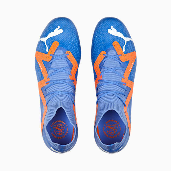 FUTURE Pro FG/AG Football Boots Unisex, Blue Glimmer-PUMA White-Ultra Orange, large-ZAF