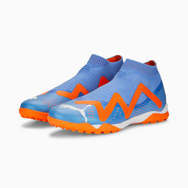 FUTURE MATCH+ LL TT Football Cleats, Blue Glimmer-PUMA White-Ultra Orange, large-ZAF
