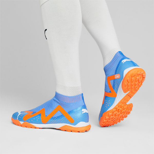 FUTURE MATCH+ LL TT Football Cleats, Blue Glimmer-PUMA White-Ultra Orange, large-ZAF