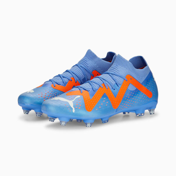 FUTURE Match MxSG Football Boots Unisex, Blue Glimmer-PUMA White-Ultra Orange, large-ZAF
