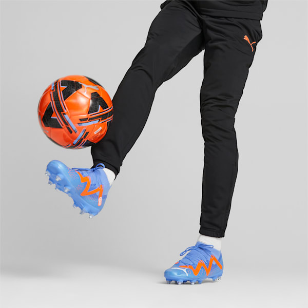 FUTURE Match MxSG Football Boots Unisex, Blue Glimmer-PUMA White-Ultra Orange, large-ZAF