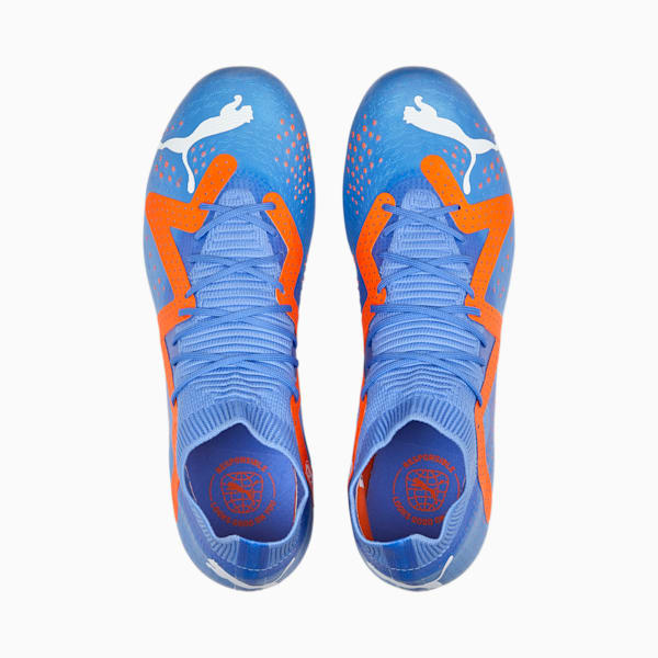 FUTURE Match MxSG Football Boots Unisex, Blue Glimmer-PUMA White-Ultra Orange, large-ZAF