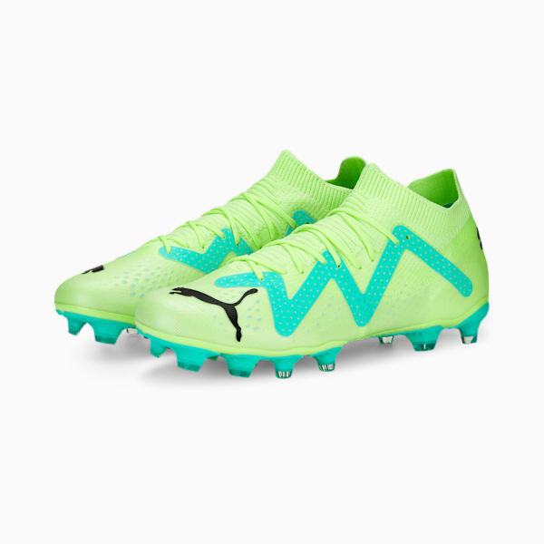 Tacos de futbol para mujer FUTURE Match FG/AG, Fast Yellow-PUMA Black-Electric Peppermint, large-MEX