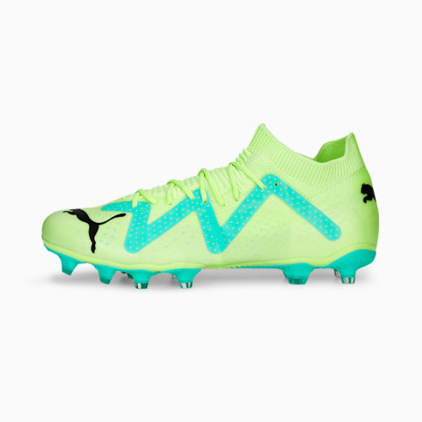 Tacos de futbol para mujer FUTURE Match FG/AG, Fast Yellow-PUMA Black-Electric Peppermint, large-MEX