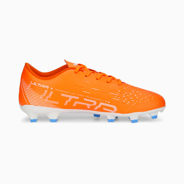 ULTRA Play FG/AG Football Boots Youth, Ultra Orange-PUMA White-Blue Glimmer, large-ZAF