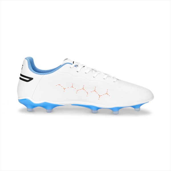 Tacos de fútbol KING Match FG/AG, PUMA White-PUMA Black-Blue Glimmer-Ultra Orange, large-MEX