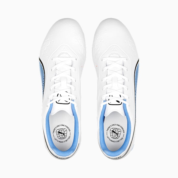 Tacos de fútbol KING Match FG/AG, PUMA White-PUMA Black-Blue Glimmer-Ultra Orange, large-MEX