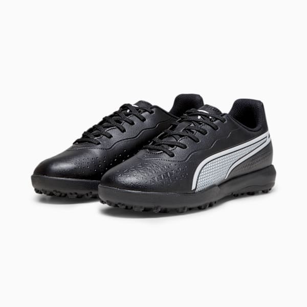 Tacos de fútbol juvenil KING MATCH TT, PUMA Black-PUMA White, large-MEX