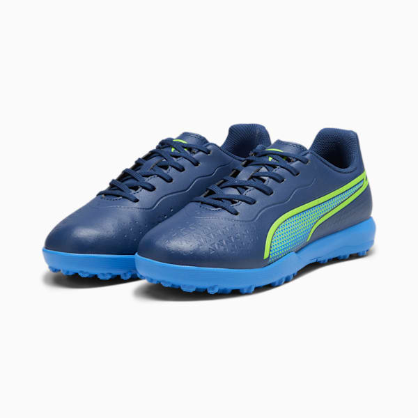 Botines de futsal Puma KING MATCH TT para niños, Persian Blue-Pro Green-Ultra Blue, large-ARG
