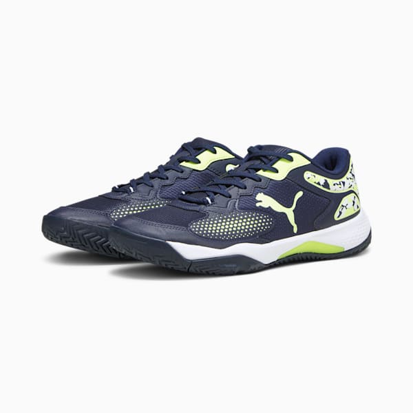 Solarcourt RCT Padel Shoes, PUMA Navy-Fast Yellow-Puma White, large-ZAF