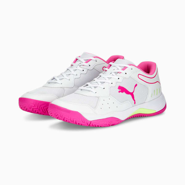 Solarsmash RCT Padel Shoes, PUMA White-Ravish-Fast Yellow, large-ZAF