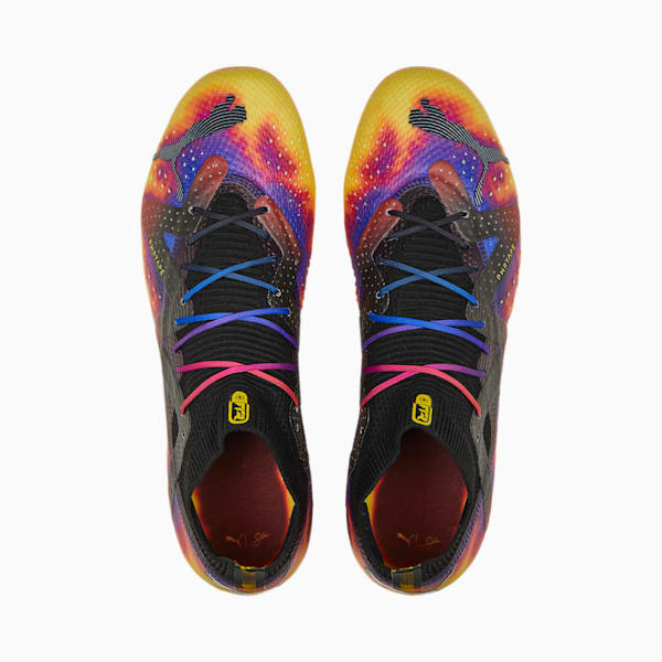 FUTURE ULTIMATE ELM FG/AG Football Boots Unisex, Team Violet-PUMA Black-Yellow Sizzle-Rickie Orange, large-ZAF