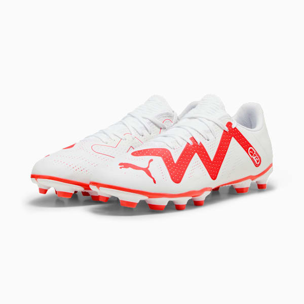 Tacos de fútbol FUTURE PLAY FG/AG para hombre, PUMA White-Fire Orchid, large-MEX