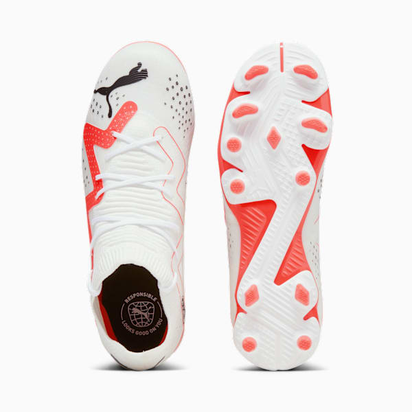 Tacos de fútbol FUTURE MATCH FG/AG para jóvenes, PUMA White-PUMA Black-Fire Orchid, large-MEX