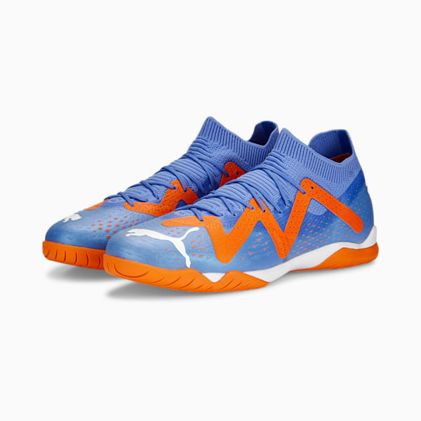 Botines de fútbol FUTURE Match IT, Blue Glimmer-PUMA White-Ultra Orange, large-ARG