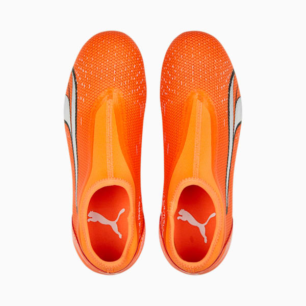 Botines de fútbol juveniles ULTRA Match LL FG/AG, Ultra Orange-PUMA White-Blue Glimmer, large-ARG