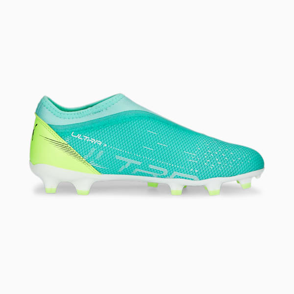 Botines de fútbol juveniles ULTRA Match LL FG/AG, Electric Peppermint-PUMA White-Fast Yellow, large-ARG