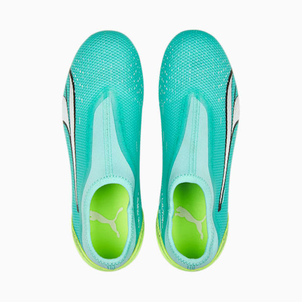 Botines de fútbol juveniles ULTRA Match LL FG/AG, Electric Peppermint-PUMA White-Fast Yellow, large-ARG