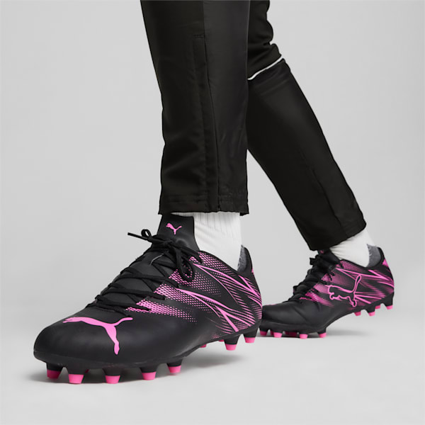 ATTACANTO FG/AG Football Boots, PUMA Black-Poison Pink, large-ZAF