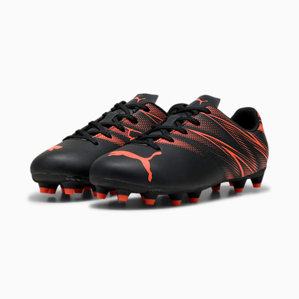 Tacos de futbol ATTACANTO FG/AG para adolescentes, PUMA Black-Glowing Red, large-MEX