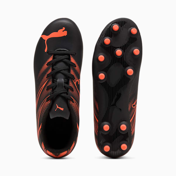 Tacos de futbol ATTACANTO FG/AG para adolescentes, PUMA Black-Glowing Red, large-MEX