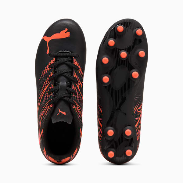 ATTACANTO FG/AG Youth Football Boots, PUMA Black-Glowing Red, large-ZAF