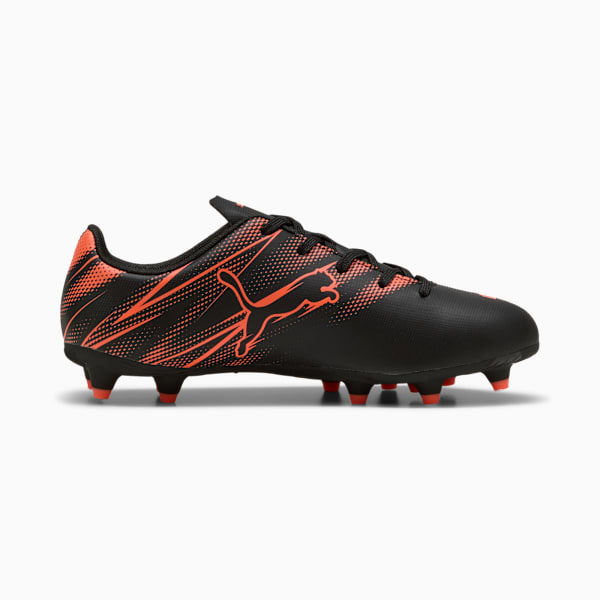 ATTACANTO FG/AG Youth Football Boots, PUMA Black-Glowing Red, large-ZAF